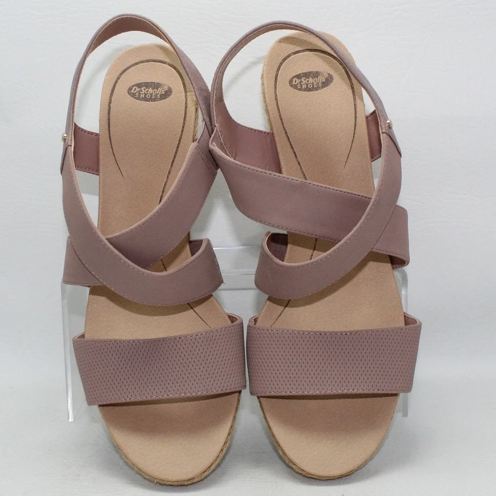 Dr. Scholls Emerge‎ Mauve Pink Espadrille Wedge Sandals Womens 10M Platform